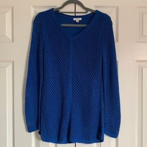 Blue Crochet Style Sweater